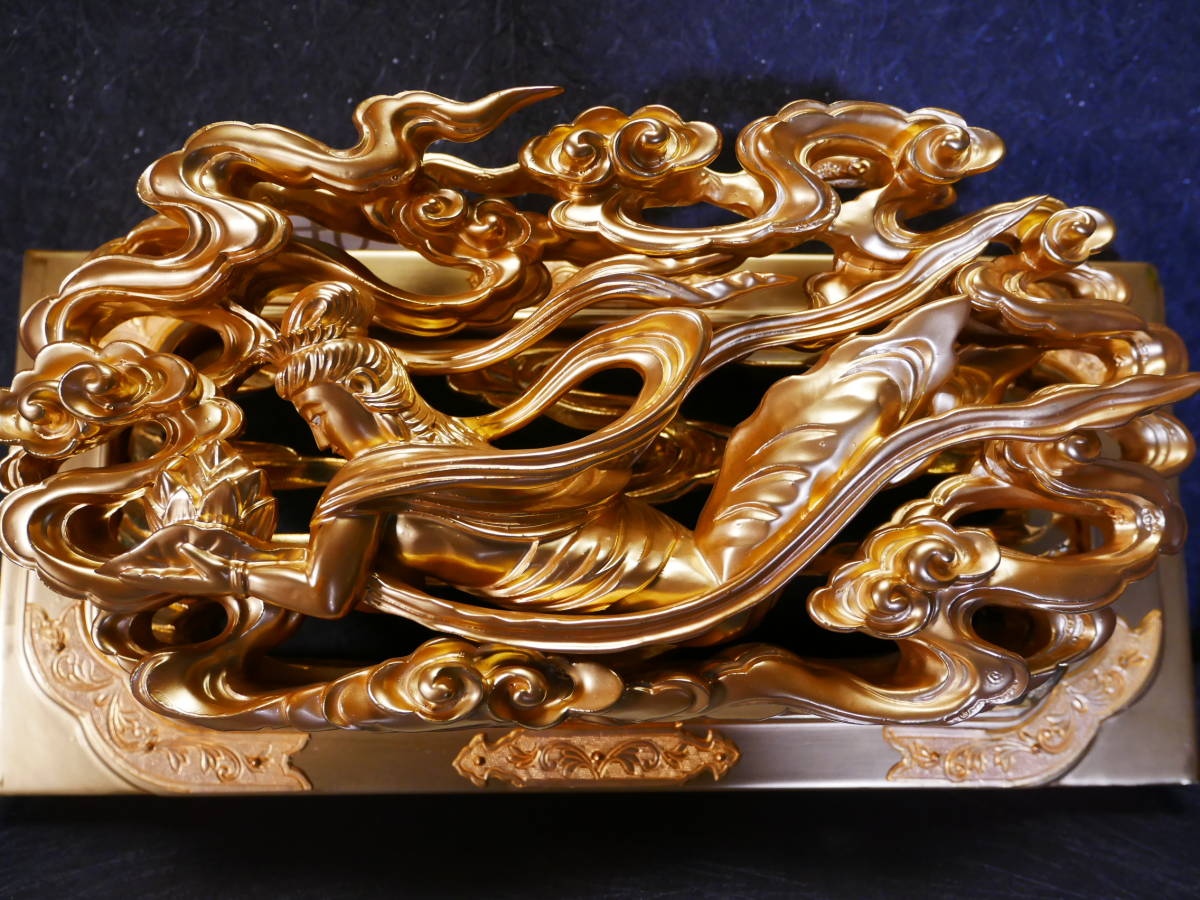収集品　最高級　彫り　手彫り　本金箔　木製本金箔本金粉（A3-2）　4440　M_画像2