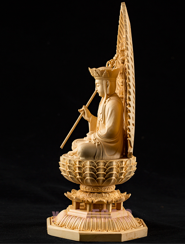 木彫 仏教美術 虚空蔵菩薩像 仏師で仕上げ品_画像2