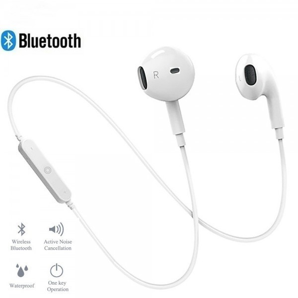 ワイヤレス Bluetooth イヤホン ヘッドセット マイク付き ブルートゥース 無線 iPhone Android 各種対応 ホワイト 