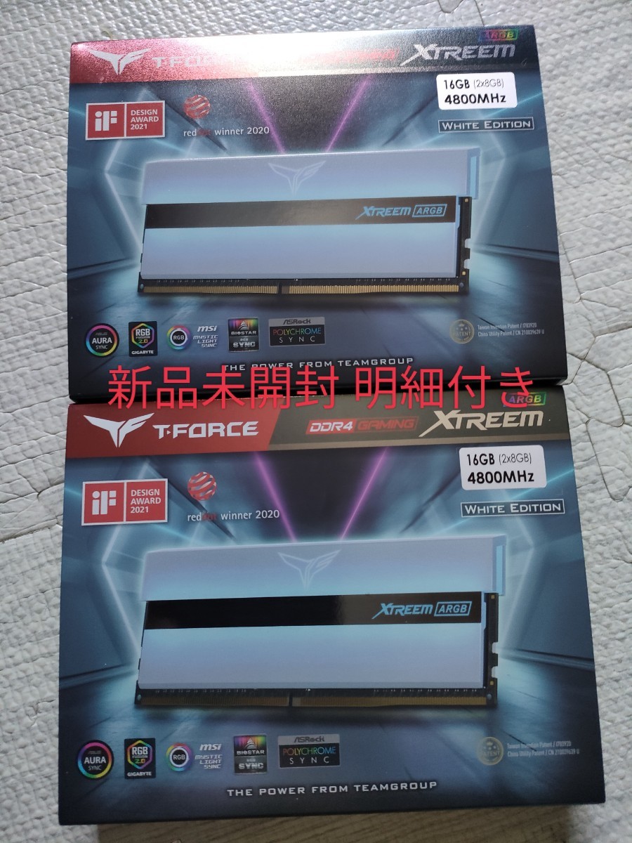 DDR4-4800 T-FORCE XTREEM ARGB 32GB white 8gb4 team