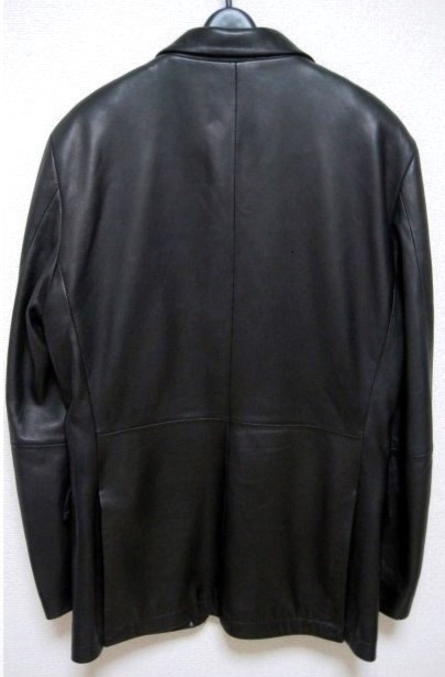 美品BURBERRY BLACK LABEL希少ラムレザー2BジャケットMテーラード黒