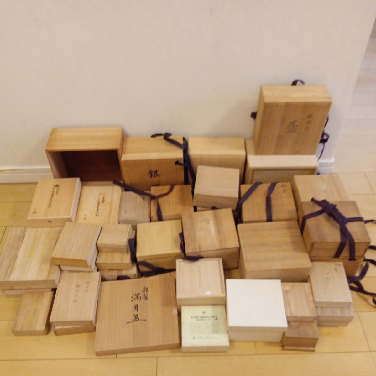 桐箱 空箱 木箱 おまとめ45個セット 金貨ケース 金杯 銀杯 小判 骨董品