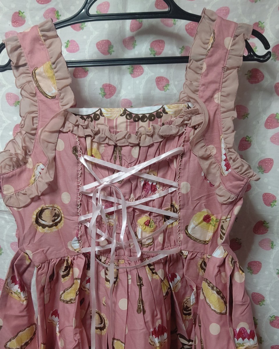 * new goods *W2850*A sweet tart pattern jumper skirt = L