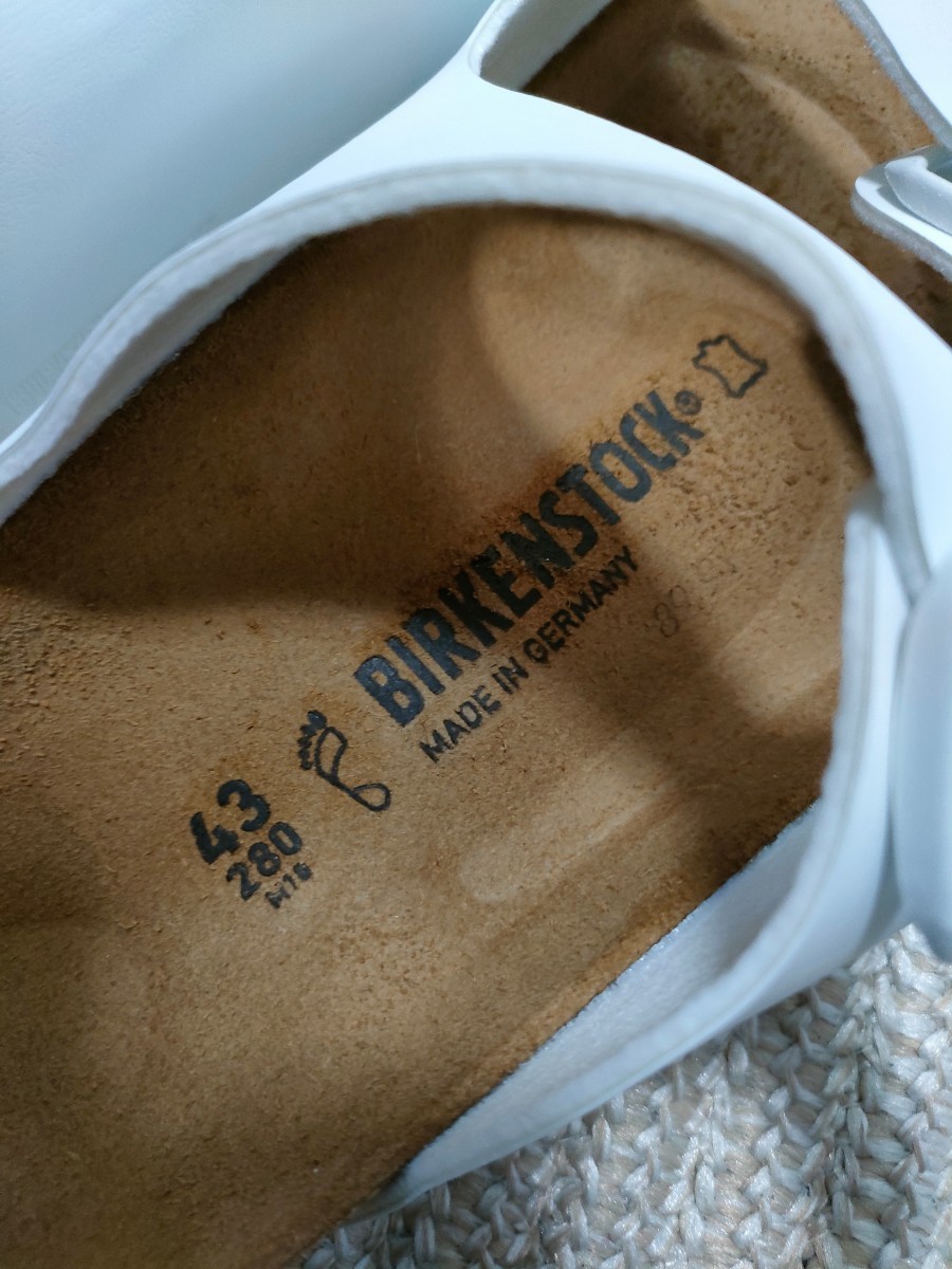 新品 BIRKENSTOCK ビルケンシュトック NEVADA ネバダ 28cm 43 白 ホワイト サンダル 正規品 レギュラーフィット レザー ドイツ製_画像3