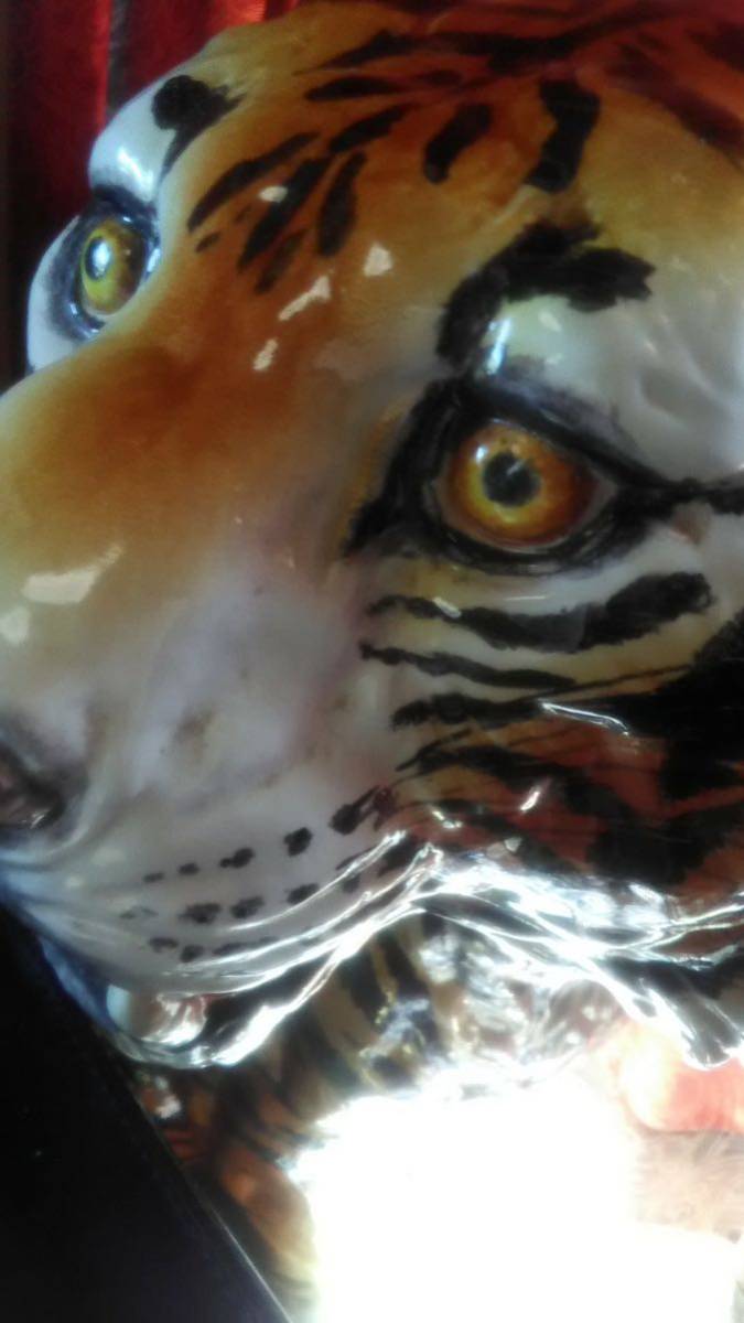 超爆レア リアル大虎、大型タイガーどっしりした焼き物有名フランス製陶磁器５０万位_画像7