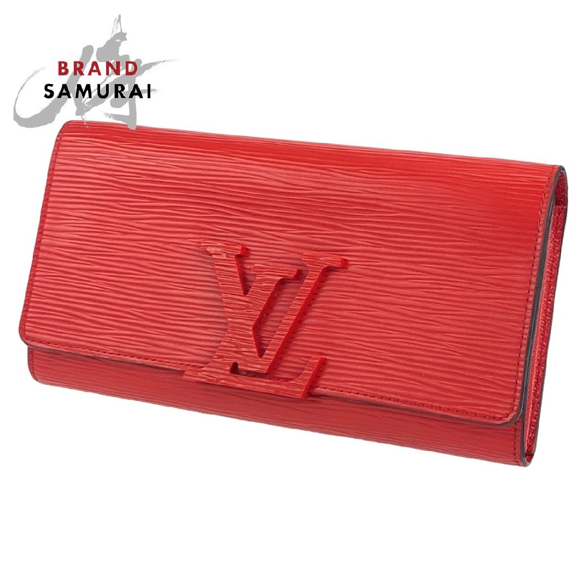 美品 LOUIS VUITTON エピ ポルトフォイユ ルイーズ レッド 赤 シルバー