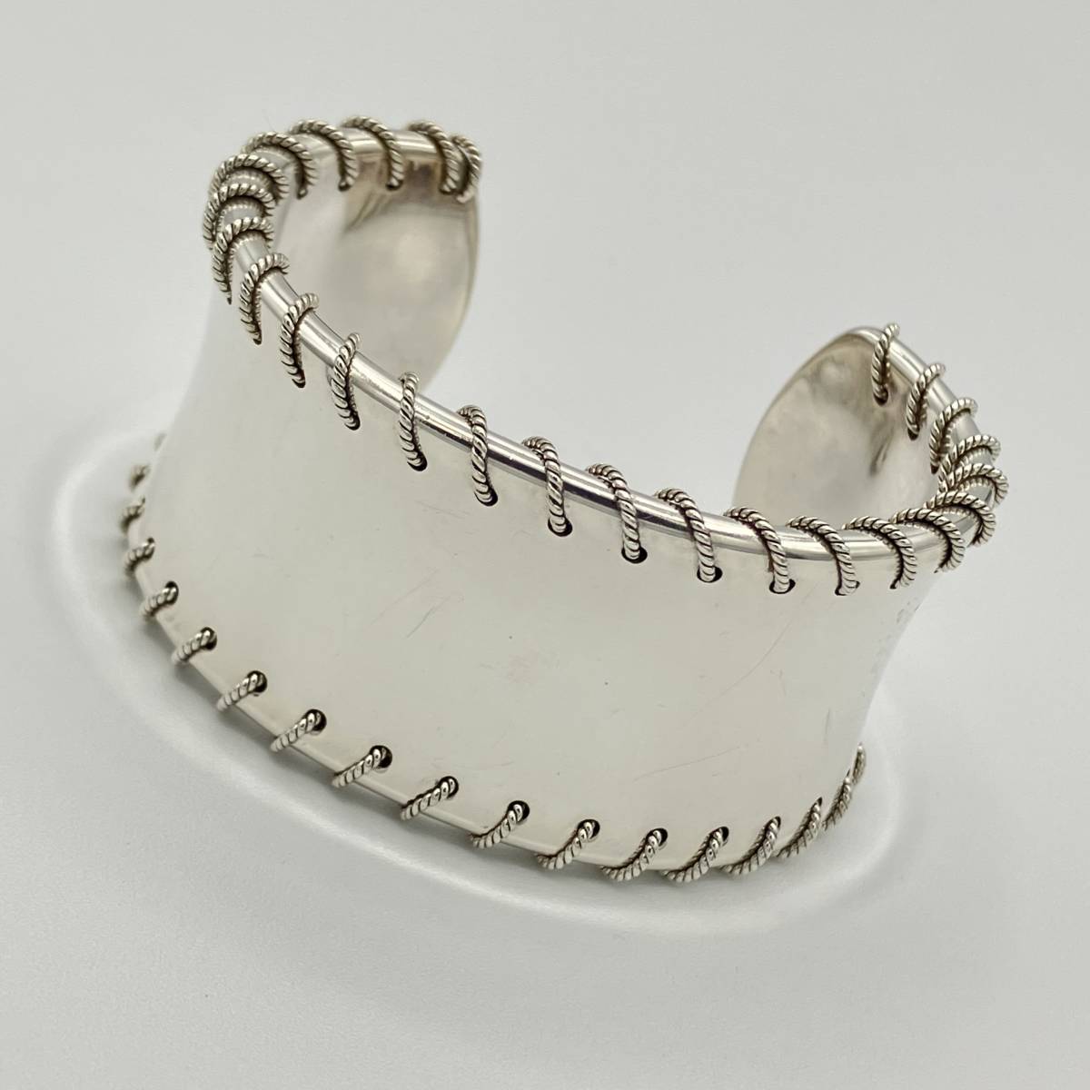 ☆ ティファニー ツイストロープ ビンテージ ワイド カフ バングル ブレスレット シルバー 925 Vintage Cuff Bangle  Bracelet ボーンカフ