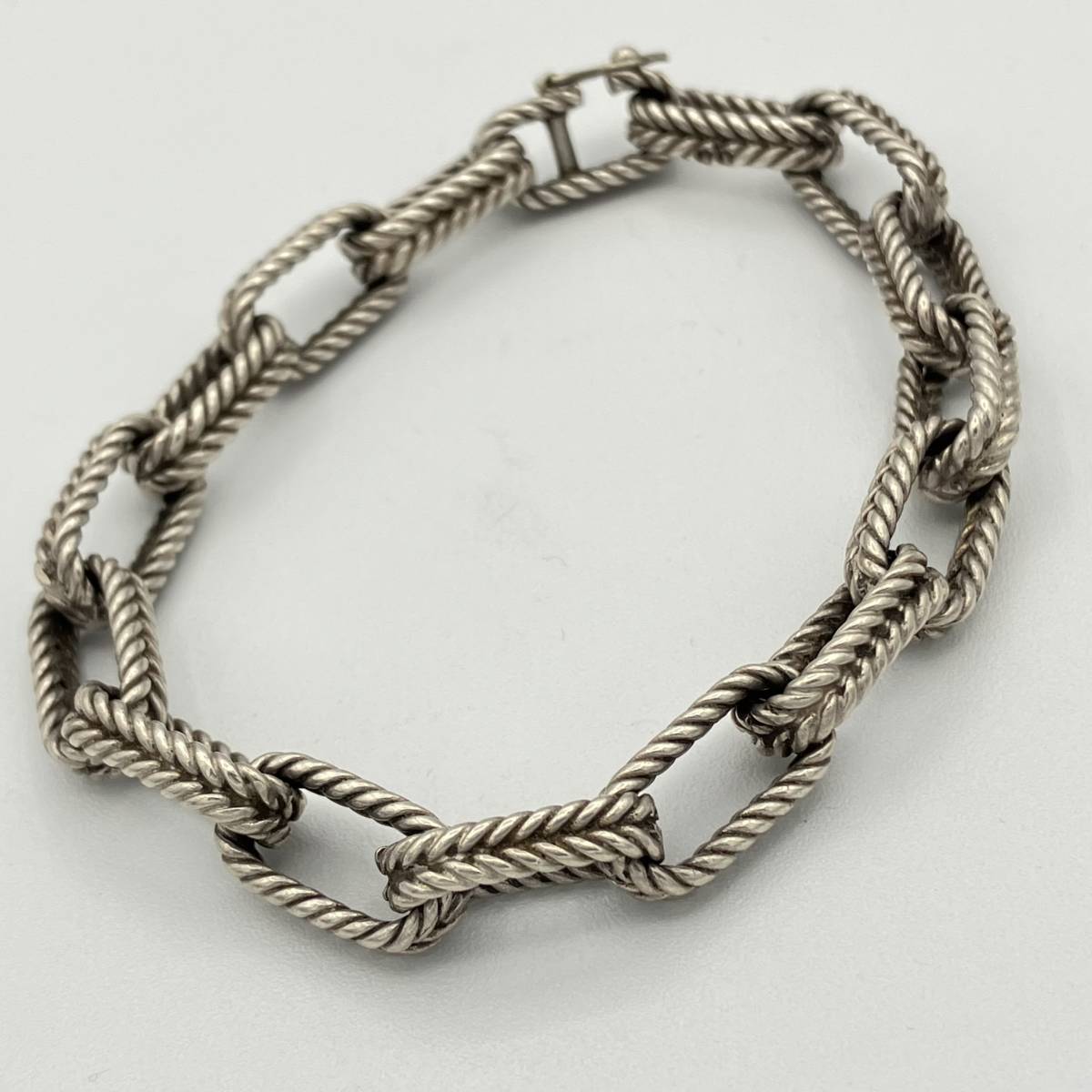 希少品 ティファニー ツイスト ロープ リンク ビンテージ ブレスレット バングル シルバー 925 Tiffany Vintage Silver  Bracelet メンズ