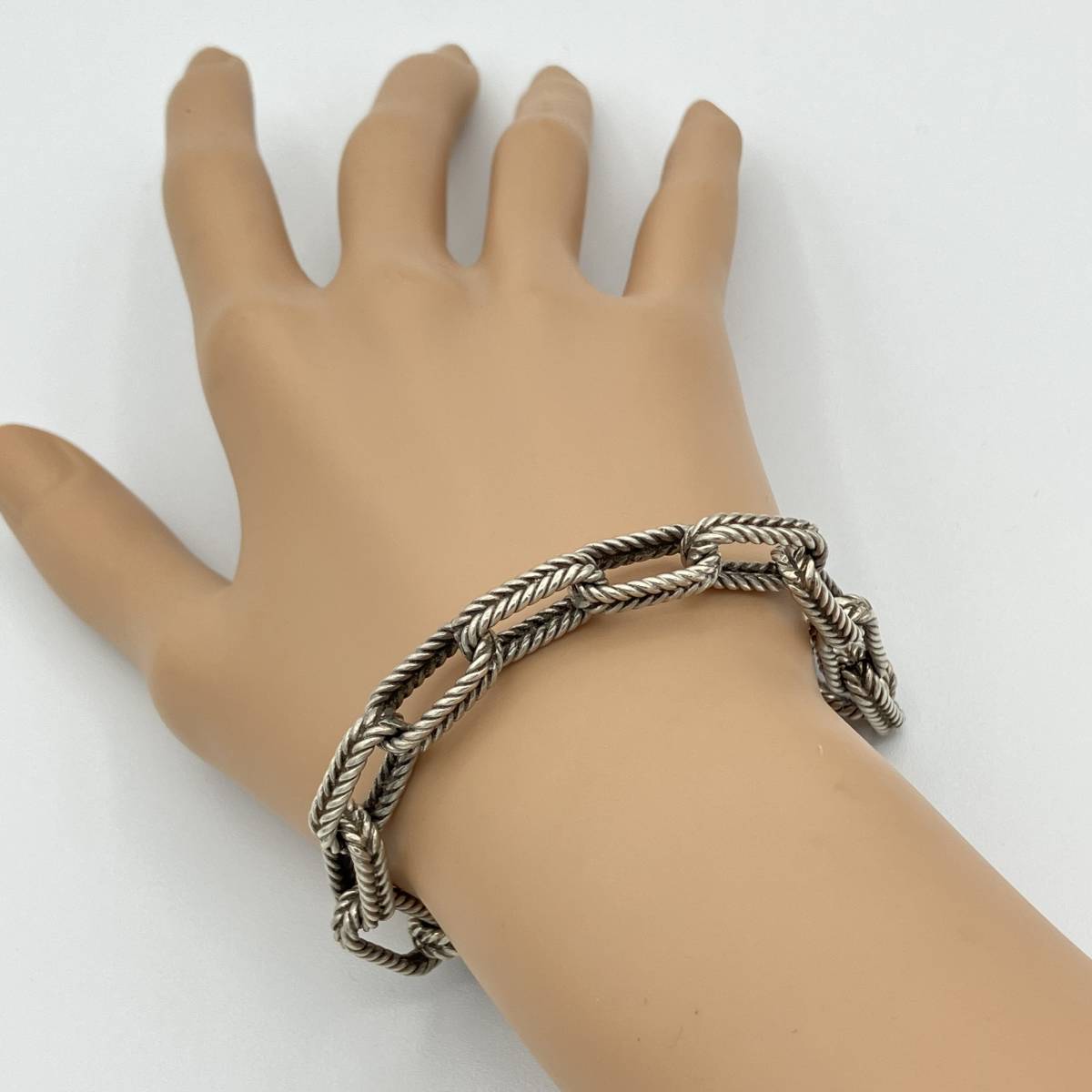 希少品 ティファニー ツイスト ロープ リンク ビンテージ ブレスレット バングル シルバー 925 Tiffany Vintage Silver  Bracelet メンズ