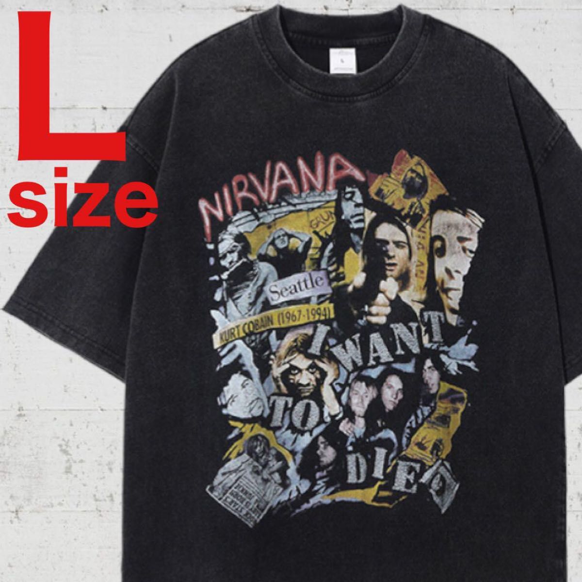 NIRVANA（ニルヴァーナ） WANT　ロック　Tシャツ　ブラック　Lサイズ