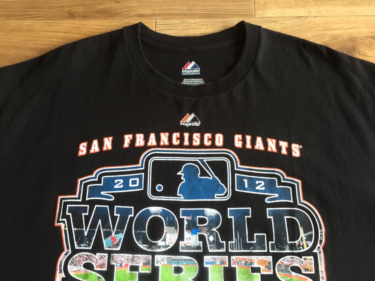 希少 SAN FRANCISCO GIANTS サンフランシスコ ジャイアンツ Tシャツ Majestic 2012 WORLD SERIES ワールドシリーズ MLB メジャー XLサイズ_画像4