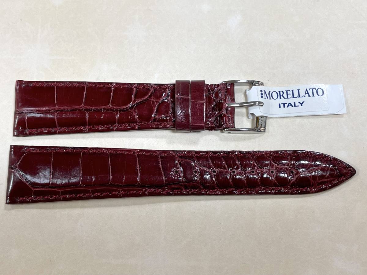 MORELLATO 20mm Burgundy 光沢あり アリゲーター VOLTERRA_画像1