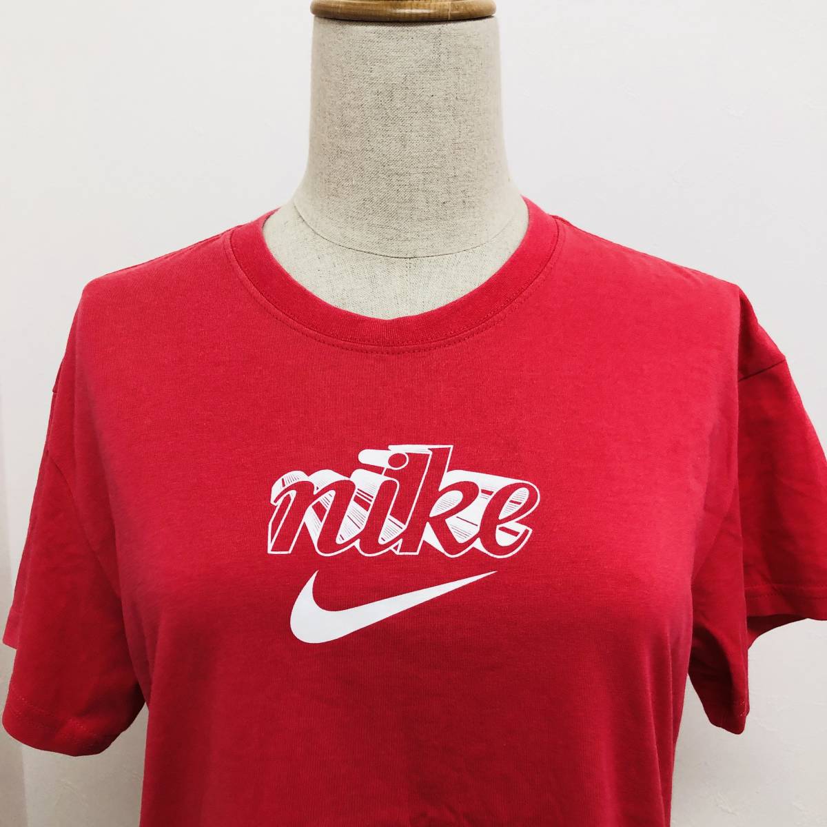 a01903 美品 NIKE ナイキ Tシャツ 半袖 ロゴプリント DRIFIT L ピンク レディース かわいい キュート レトロ プリティインピンクスタイル_画像5