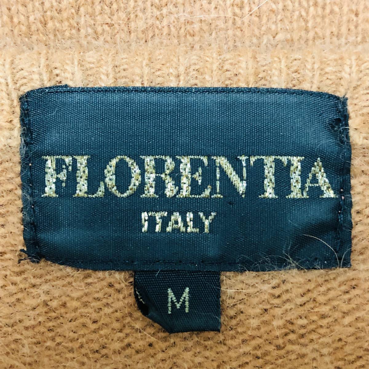 a02434 FLORENTINA ニット 長袖 ラムウール混 アンゴラ混 肩パット ビジュー M オレンジみブラウン レディース エレガントガーリーチック_画像8