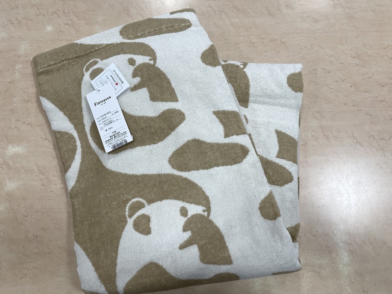  fins re-son towelket west river towelket Panda pattern beige 140×190cm single 