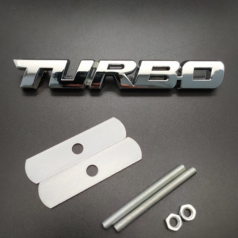 【送料込】TURBO 3Dエンブレム(Fグリル用) シルバー 金属製 ターボ車 HKS IHI ギャレット トラスト　_画像1
