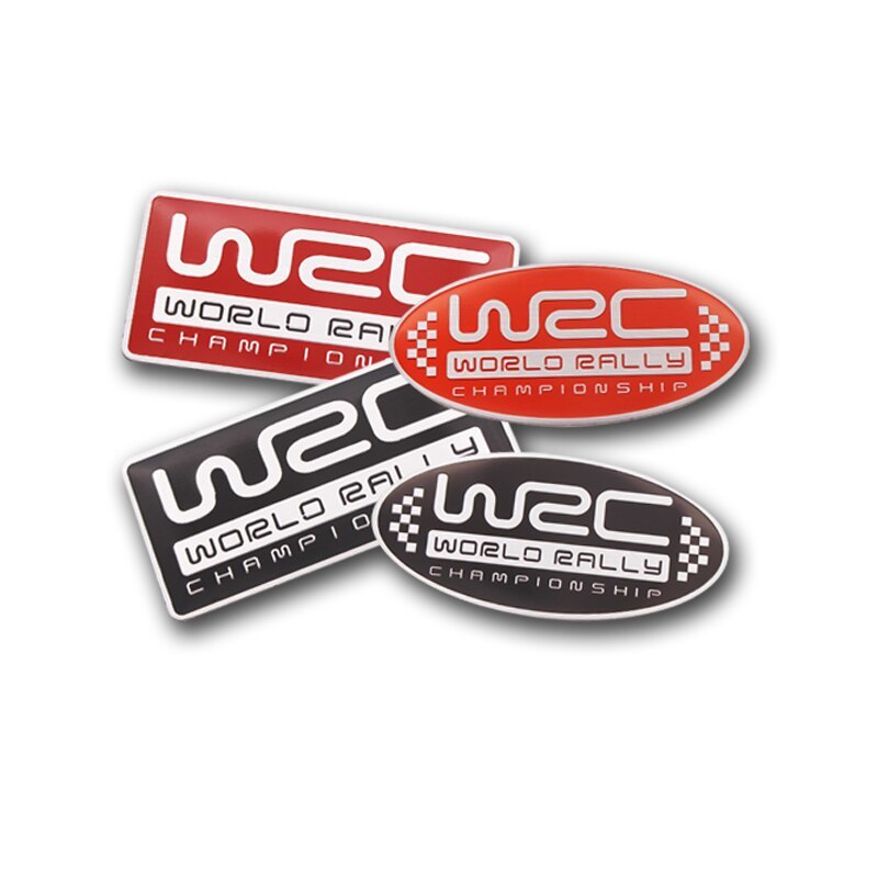 【送料込】WRC エンブレムプレート 黒丸 縦4.0cm×横8.0cm SUBARU スバル STI アルミ製 _画像3