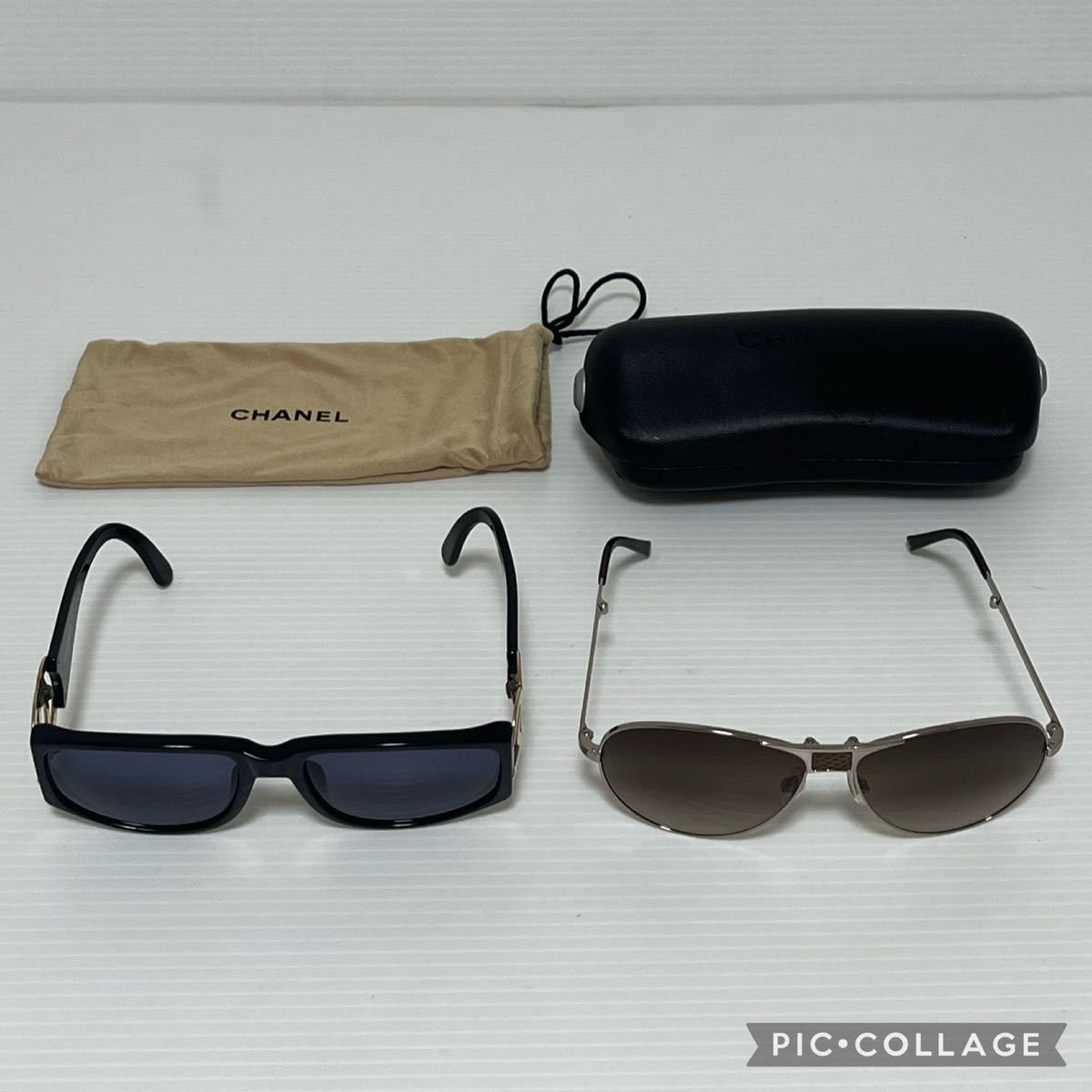 Green-Grey Square Frame Sunglasses