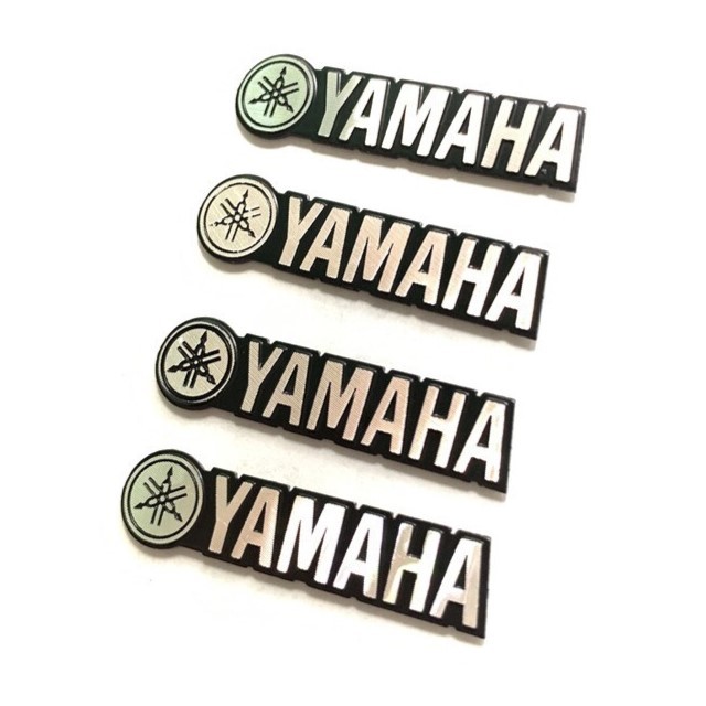 YAMAHA Yamaha aluminium emblem plate silver / black ba