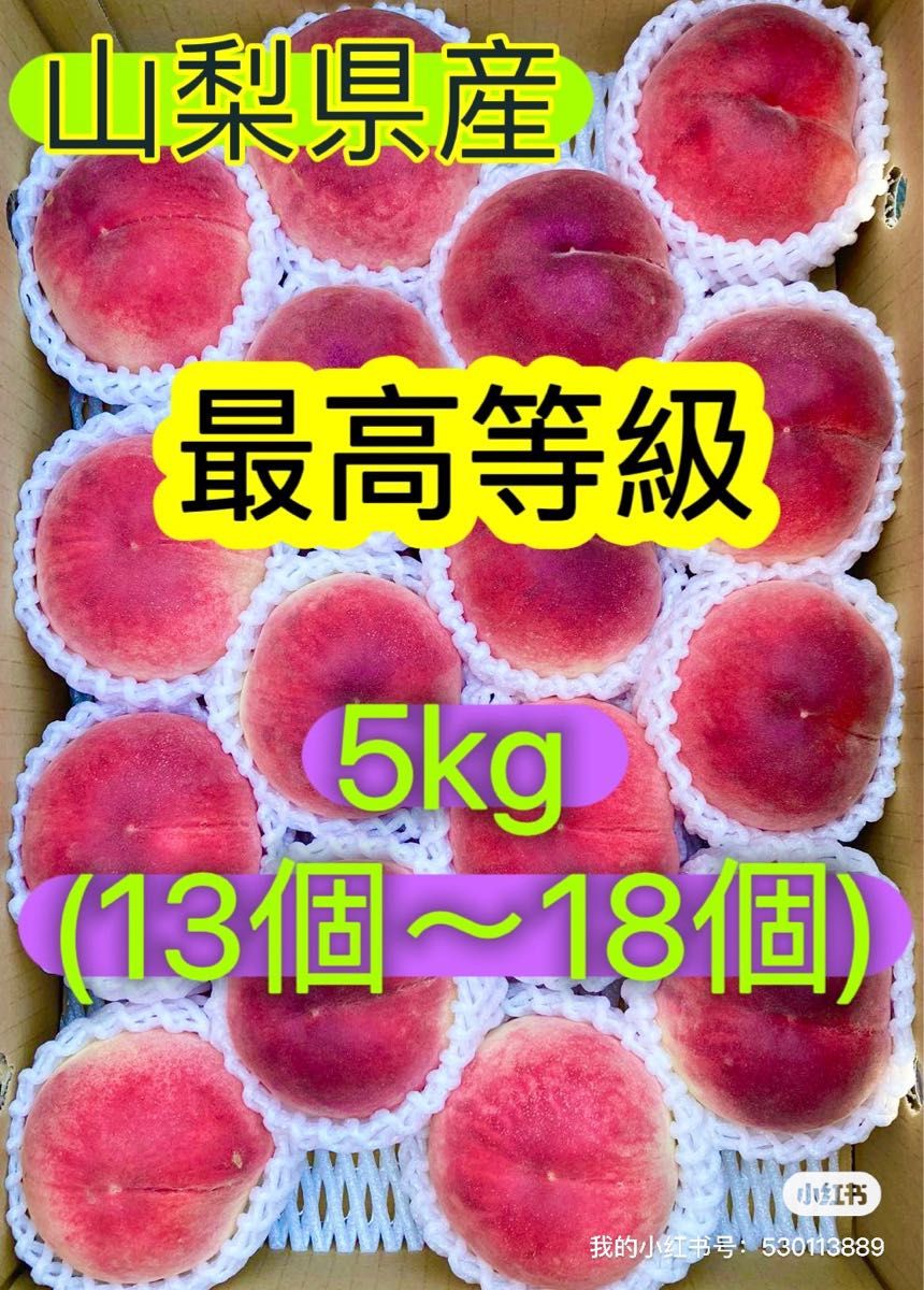 世界農業遺産に認定された山梨県笛吹市の桃 桃A(最高等級)5kg13個〜18個