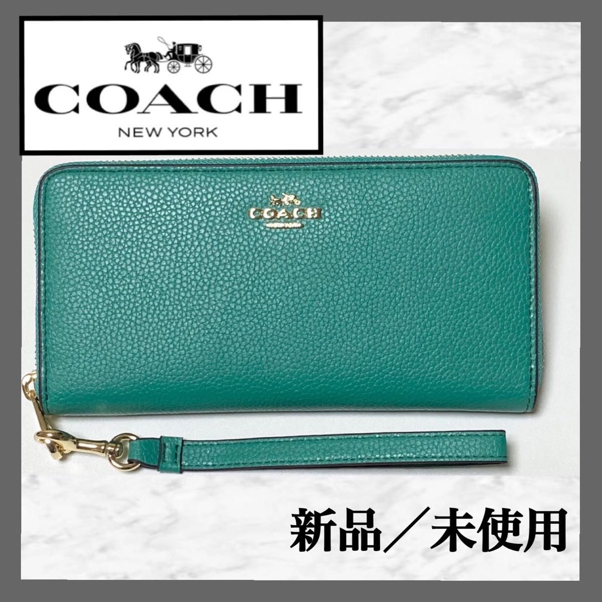 新品 COACH コーチ 長財布 レディース ケリーグリーン C4451｜Yahoo