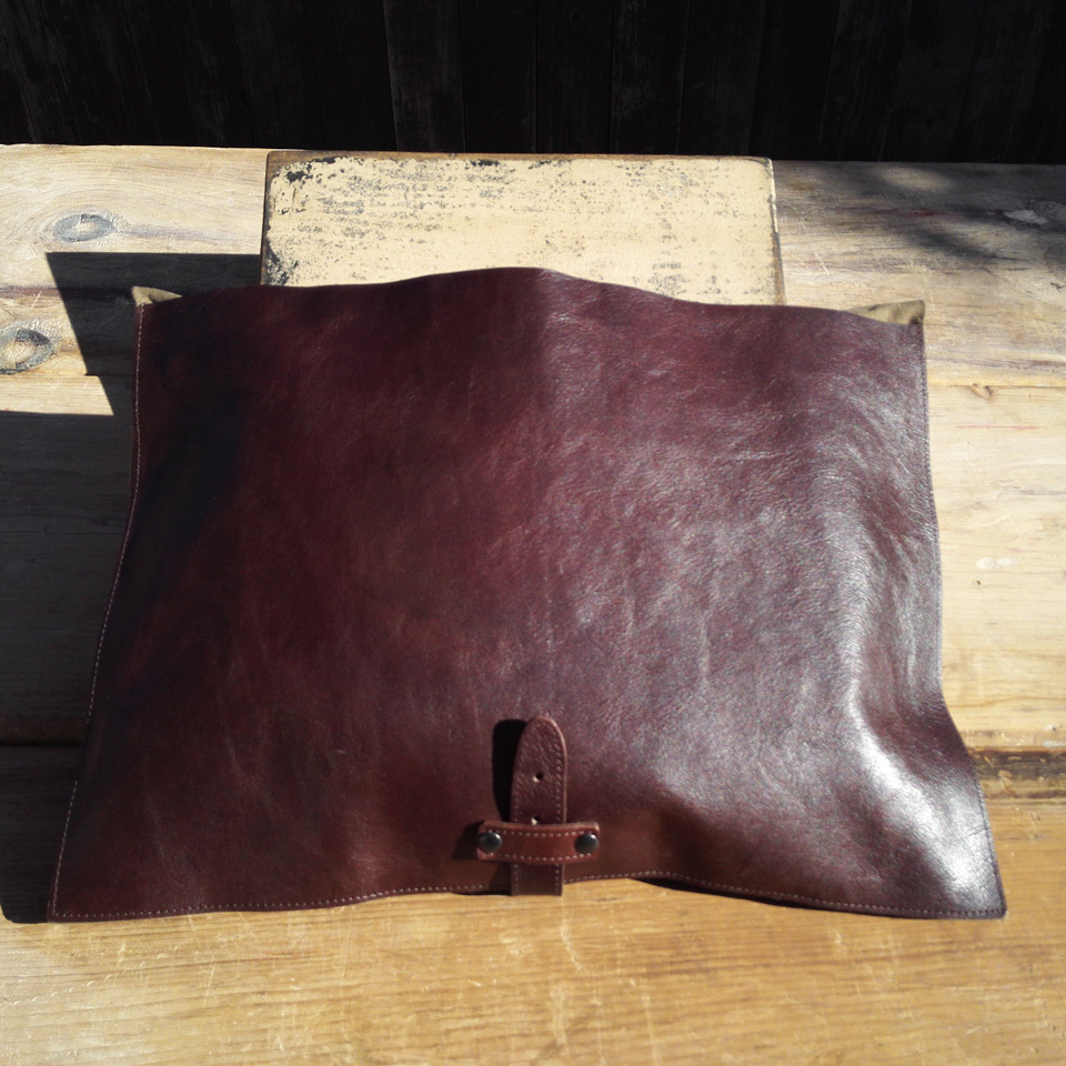 *40\'s* canvas leather clutch bag * canvas * hand made * Brown 