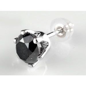  платина серьги чёрный бриллиант Monde 1.0ct один шарик крупный мужской pt900 одна сторона уголок серьги простой чёрный бриллиант diamond First серьги 