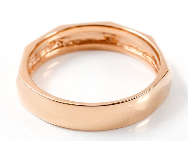 ペアリング ペア メンズ 結婚指輪 ピンクゴールドk10 ダイヤモンド 指輪 10金 ダイヤ シンプル マリッジリングカップル 2本セット_画像5