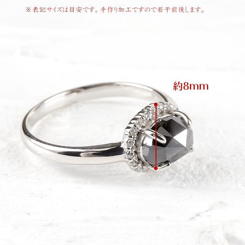 プラチナ リング ブラックダイヤモンド 一粒 大粒 ダイヤモンド 指輪 pt900 婚約指輪 ダイヤ 安い ピンキーリング取り巻き_画像4