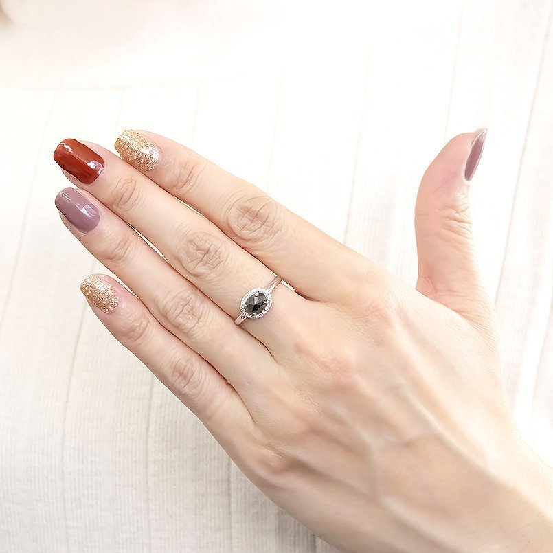 プラチナ リング ブラックダイヤモンド 一粒 大粒 ダイヤモンド 指輪 pt900 婚約指輪 ダイヤ 安い ピンキーリング取り巻き 