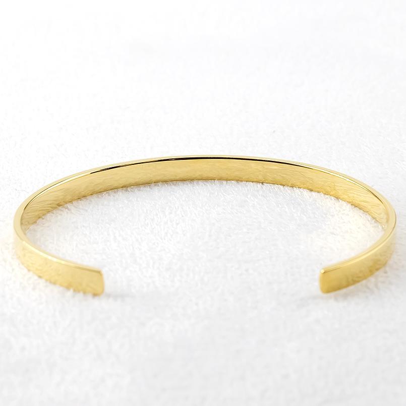  Gold bangle men's 4 millimeter width bracele 10 gold yellow gold k10 10k forged simple metal man free shipping sale SALE