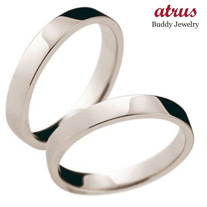 結婚指輪 プラチナ 安い 指輪 平打ち ペアリング ペア 平角 3ミリ マリッジリング pt900 ストレート カップル プレゼント 女性