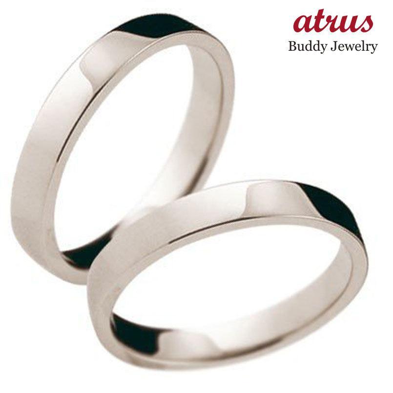 結婚指輪 ペアリング ペア プラチナ マリッジリング 指輪 平打ち 安い 平角 3ミリ 地金 宝石なし pt900 ストレート カップル