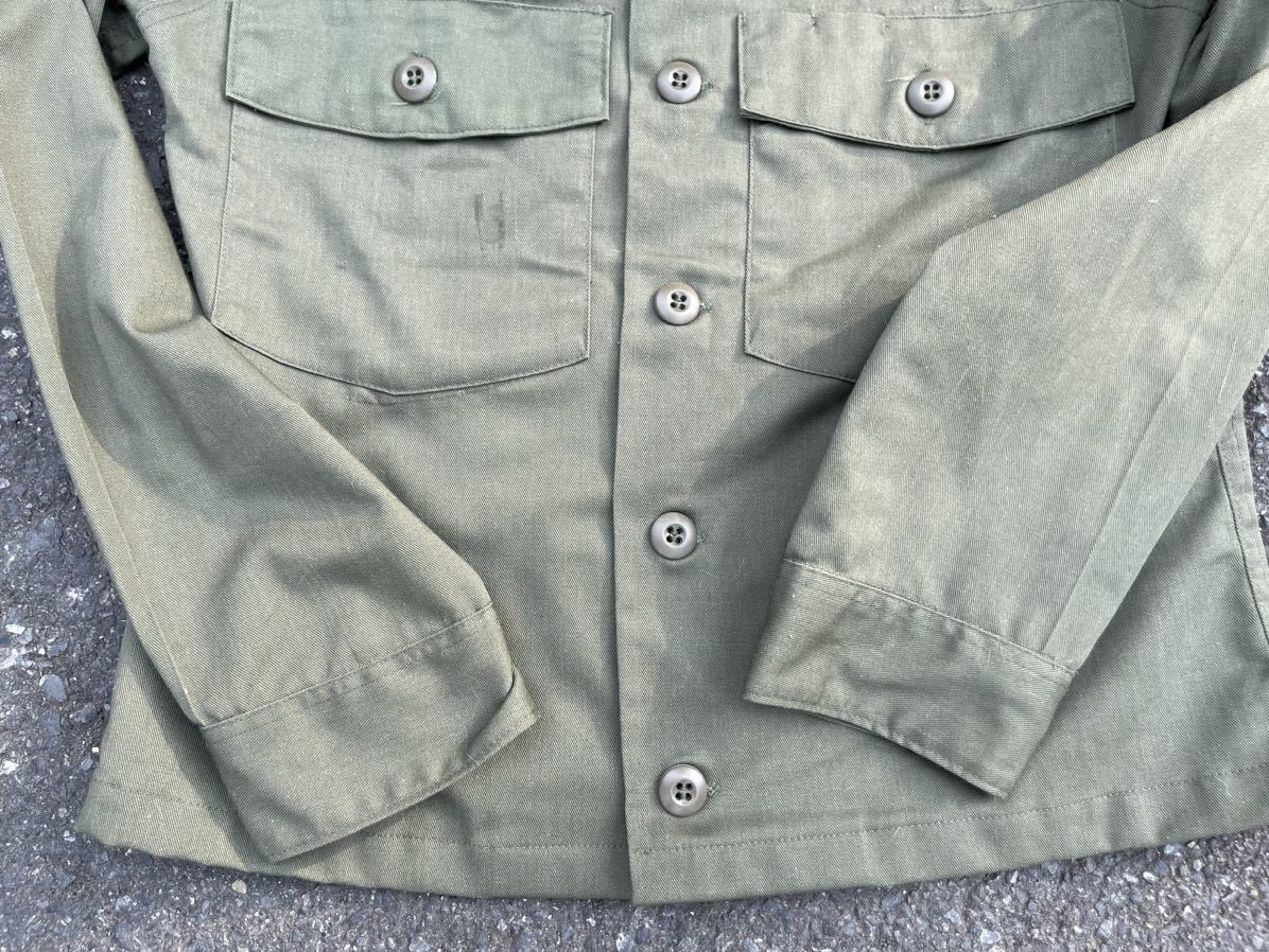 古着 長袖 ミリタリー ジャケット 90s USユーティリティシャツ 緑 グリーン 迷彩 アウタ BDU アメリカ軍　米軍　ビンテージ ワークシャツ