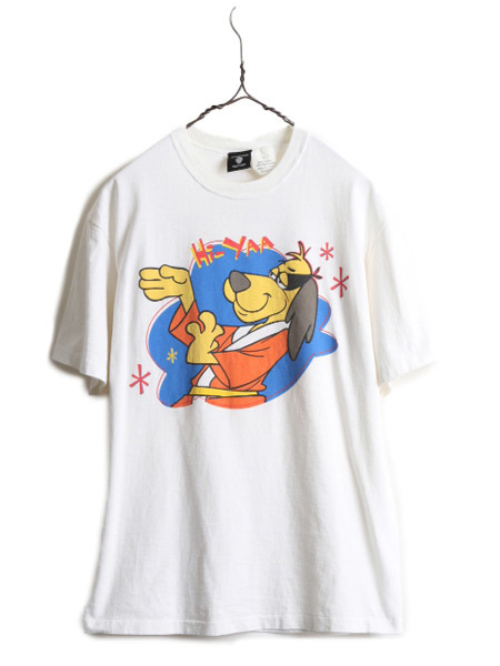 90s USA製 ■ ワーナー Hong Kong Phooey 両面 プリント 半袖 Tシャツ ( メンズ レディース M ) 90年代 オールド キャラクター イラスト 白