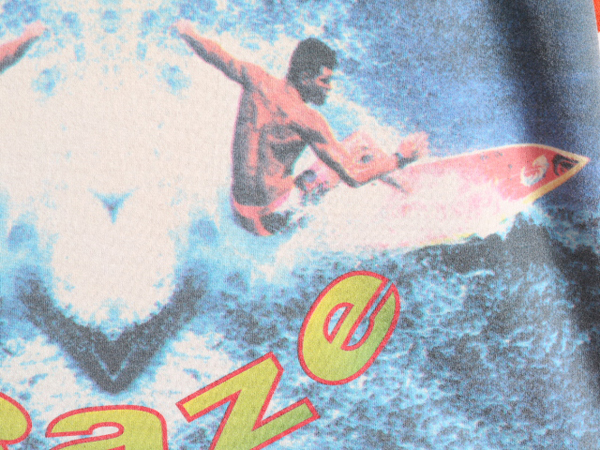 90s USA производства boys L XL мужской S степени # OLD GAP Surf принт короткий рукав футболка б/у одежда 90 годы Old Gap иллюстрации большой размер серфер 