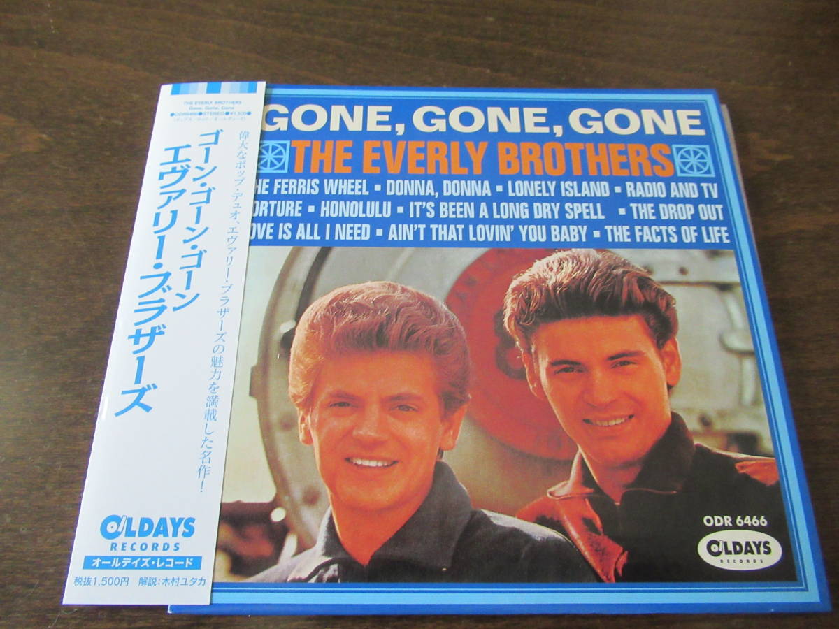 日本盤、紙ジャケ、帯付、良品□エヴァリー・ブラザーズ【ゴーン