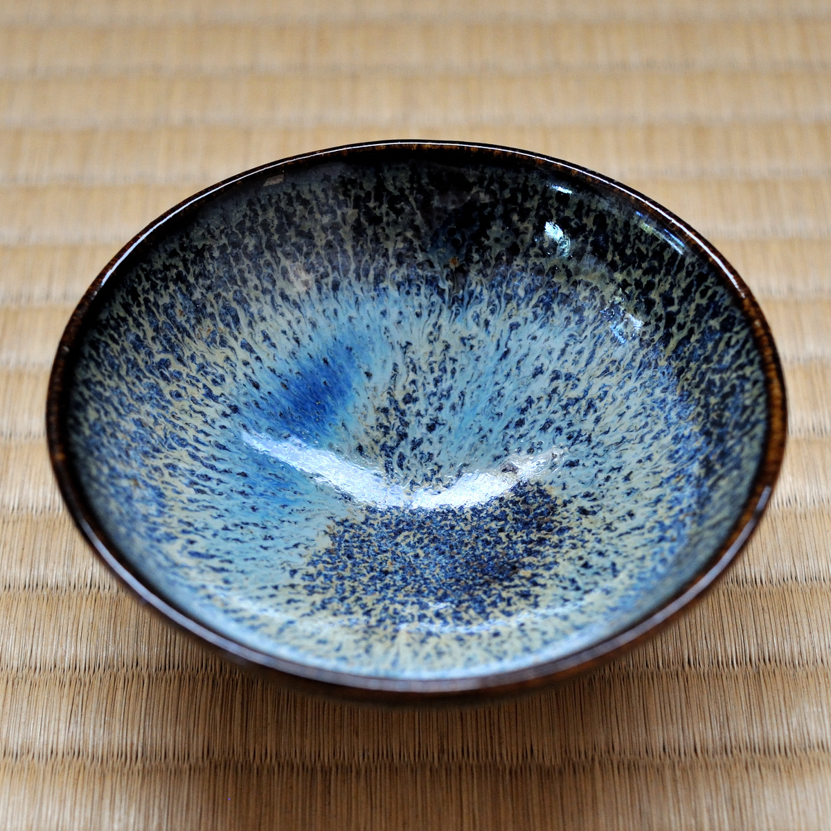 骨董品】木村盛康作 油滴天目 ぐい呑 (No.19)-