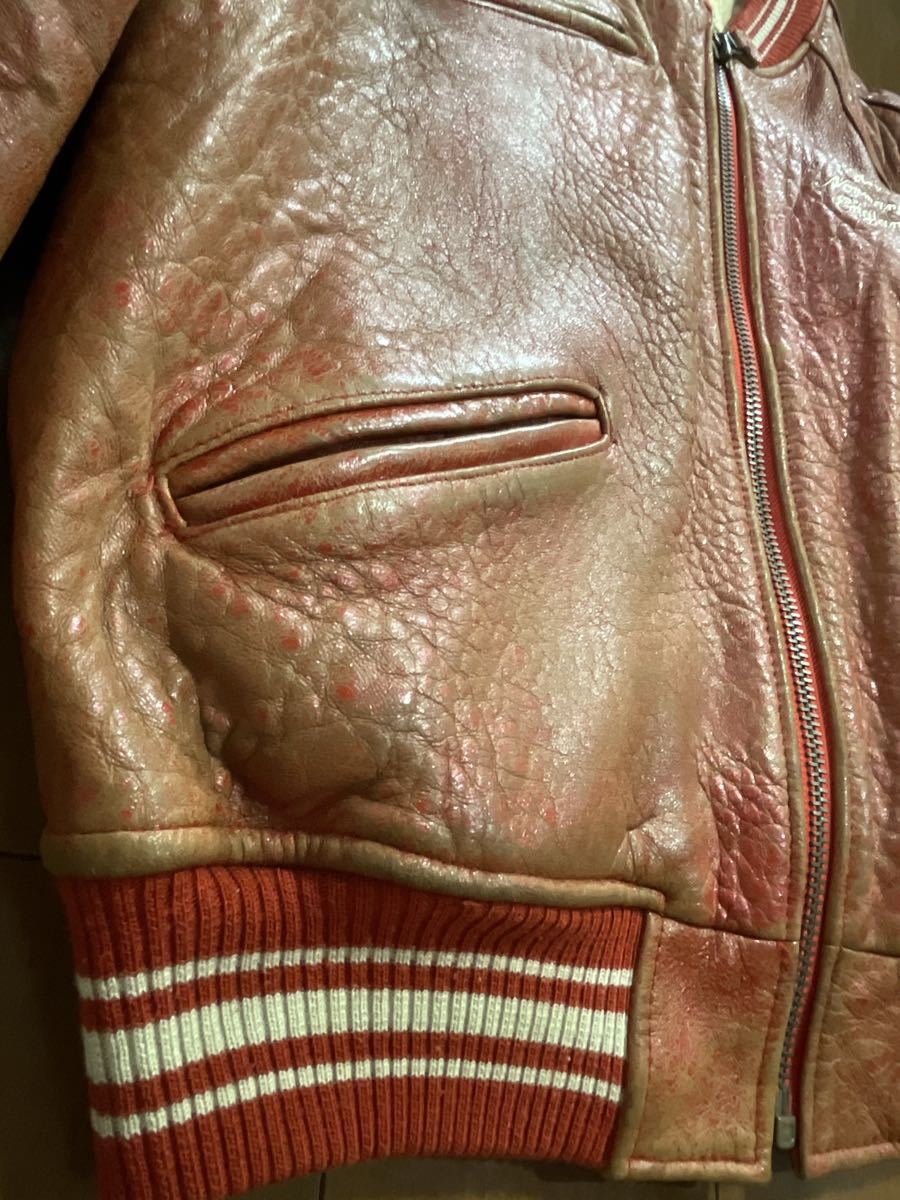 AVIREX アヴィレックス ビンテージ アーチロゴ VARSITY JACKET オールレザースタジャン 表記XS 着用感M
