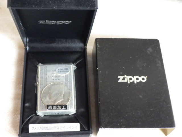 未使用　ZIPPO　アメリカ建国200周年　記念コイン付　THE 35th PRESIENT　2004年製　ヴィンテージ　ｗ071906