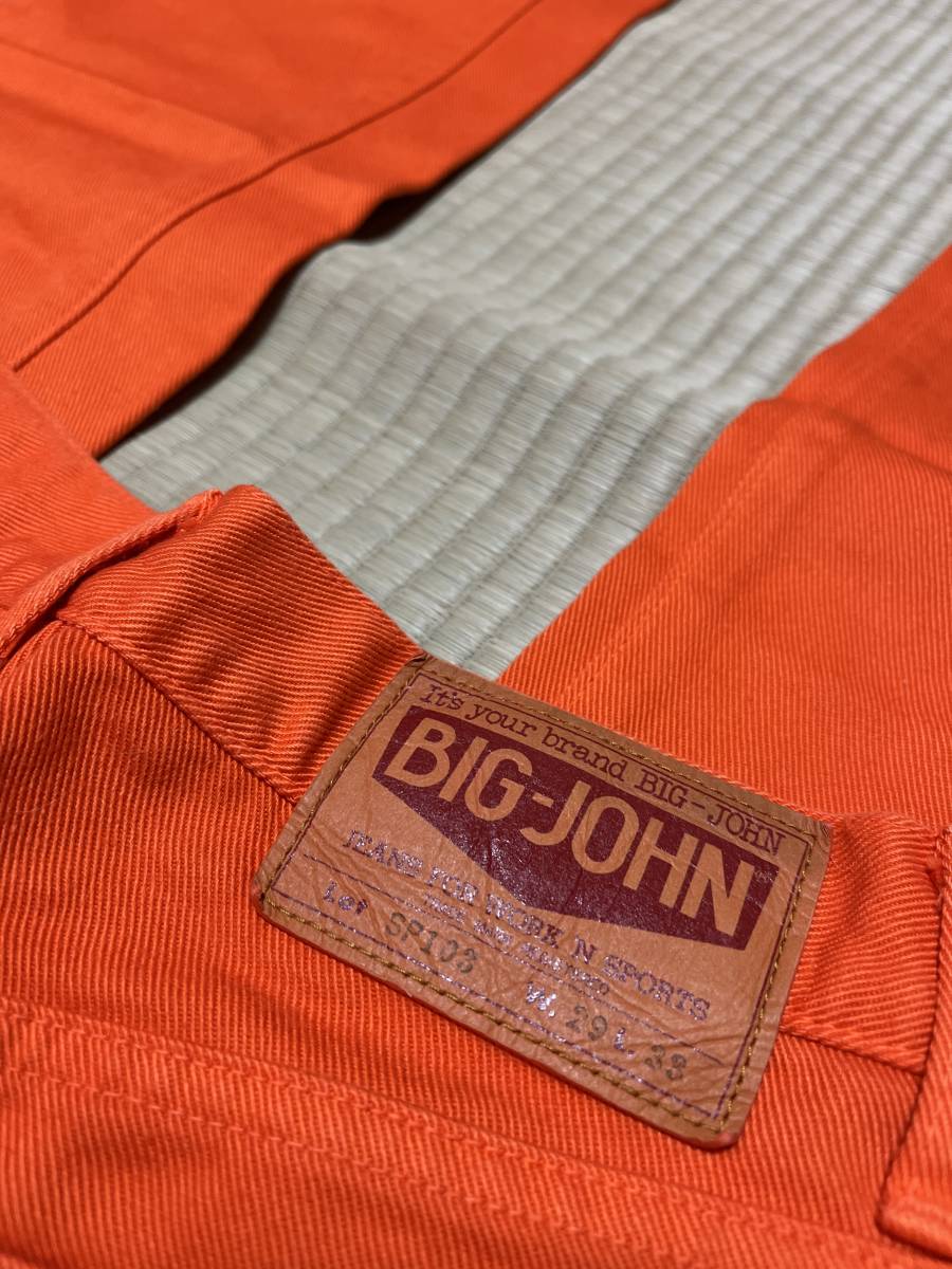 BIG-JOHN Big John SP103 W29 Denim джинсы orange 90 годы снят с производства редкий редкость бумага patch белый tabZIP UP популярный дизайн мужской American Casual 