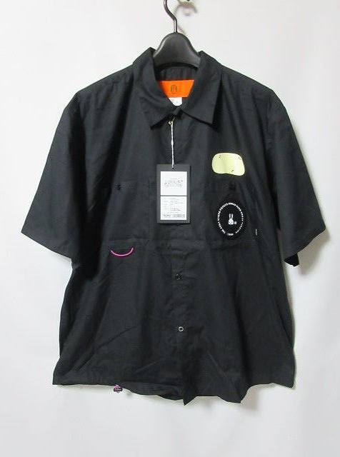 22SS 完売品 未使用 CUNE キューン ワークシャツ じゃがいも うさぎ ウサギ 半袖シャツ シャツ 黒 ブラック ３ /②の画像5