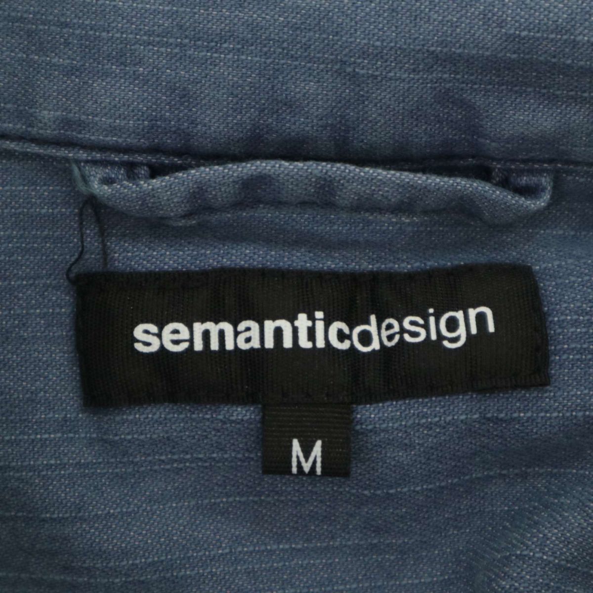 【新品 未使用】 semantic design セマンティック デザイン 半袖 襟ワイヤー★ 加工 ウエスタン デニム シャツ Sz.M　メンズ　C3T06358_7#A_画像7