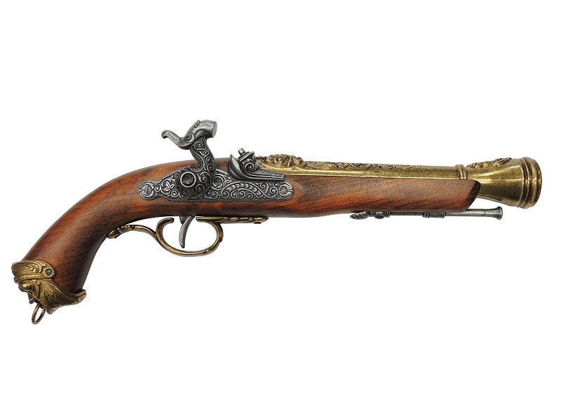 DENIX デニックス 1104/L イタリアン フリントロック ゴールド 18世紀 レプリカ 銃 コスプレ 模造 グッズ ピストル 拳銃