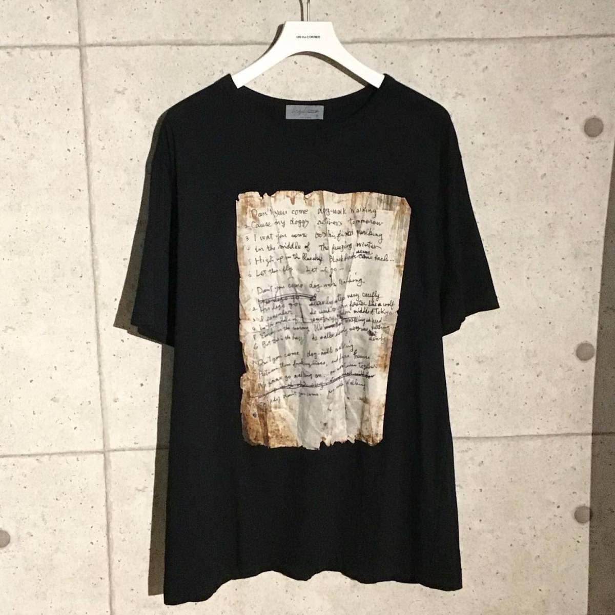 ONtheCORNER ITEM No.1368/YohjiYamamoto POURHOMME ヨウジヤマモトプールオム メッセージデザイン顔料プリントカットソー 22aw size:3_画像1