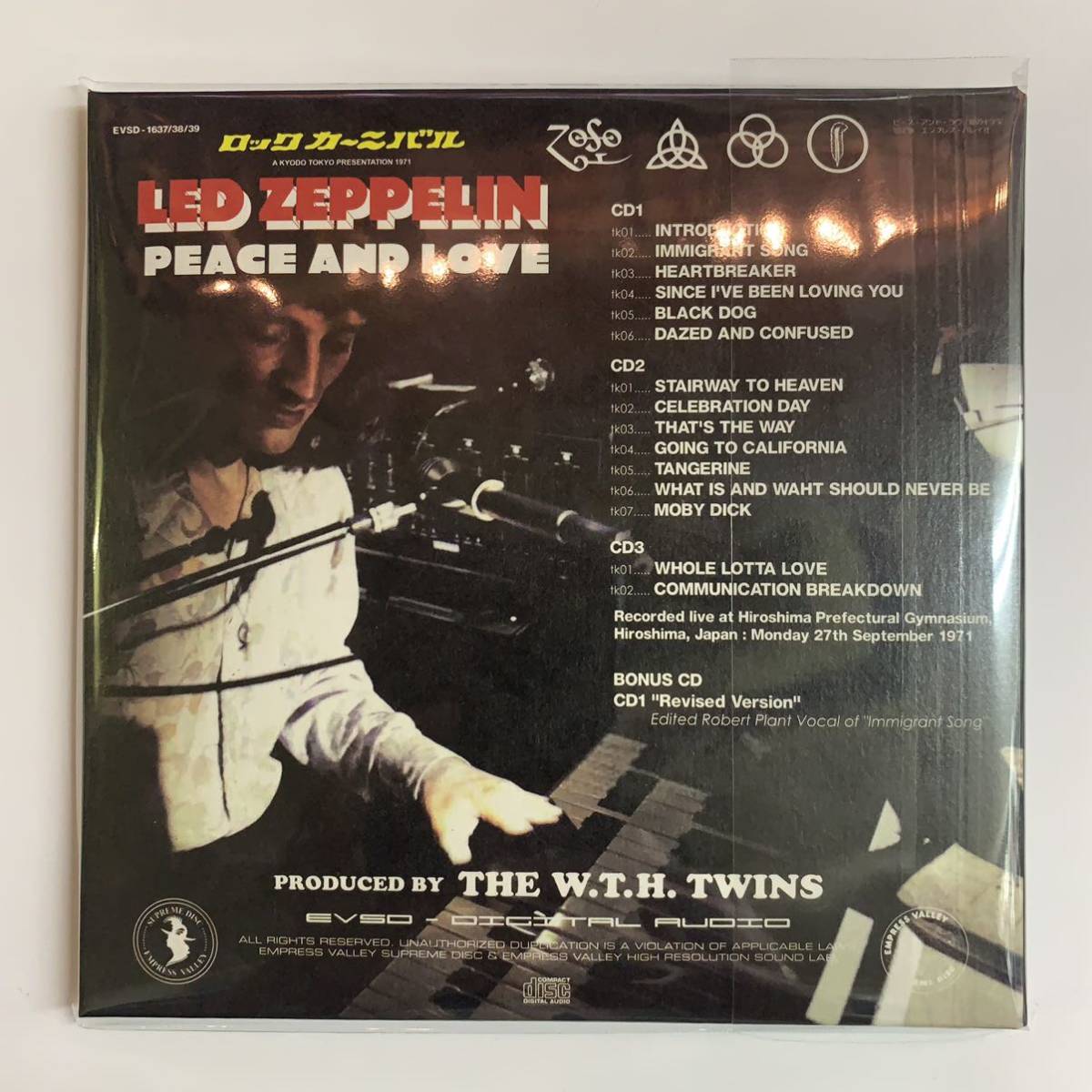LED ZEPPELIN PEACE AND LOVE「愛の十字架」6CD+DVD BOX 1971 広島公演 Empress Valley Supreme Disk 限定100セット番号入り お早めに|Yahoo!フリマ(旧PayPayフリマ) LED ZEPPELIN PEACE AND LOVE「愛の十字架」6CD+DVD BOX 1971 広島公演 Empress Valley Supreme Disk 限定100セット番号入り お早めに|Yahoo!フリマ(旧PayPayフリマ)
