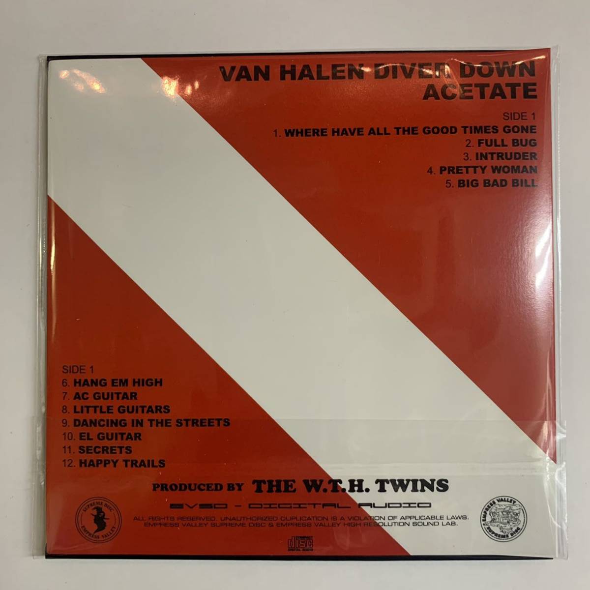 VAN HALEN / Unreleased Alternate “Diver Down” Acetate LP (CD) Empress Valley Supreme Disk 凄いもんが出てきた！未発表アセテート！