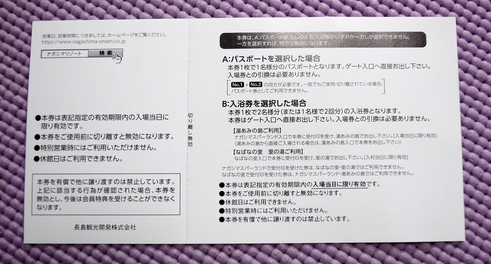 送料無料！ナガシマスパーランドパスポート 年９月日