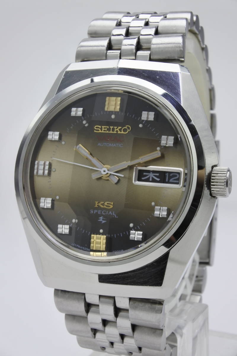 最新作 ☆高級国産名機1973年製 SEIKO 亀甲型9面カットガラス 5256
