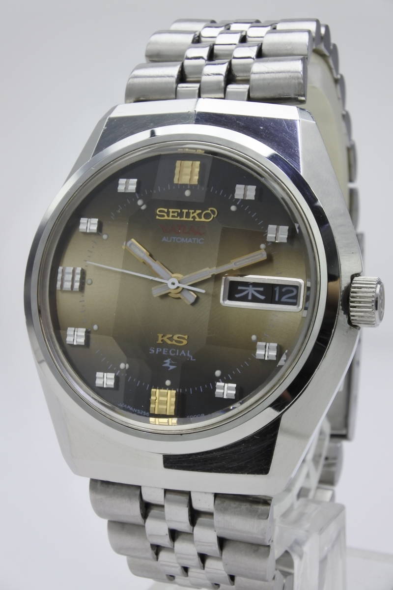 ☆高級国産名機1973年製 SEIKO キングセイコーバナック スペシャル 亀甲型9面カットガラス　5256-6000　自動巻紳士腕時計　中古逸品_画像2